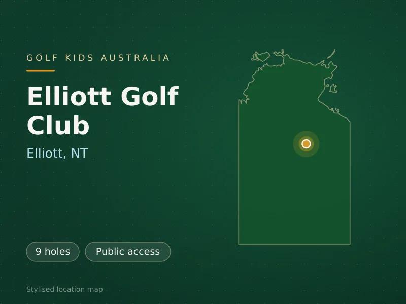 Stylised map showing the location of Elliott Golf Club in Elliott, NT - not a photograph of the course