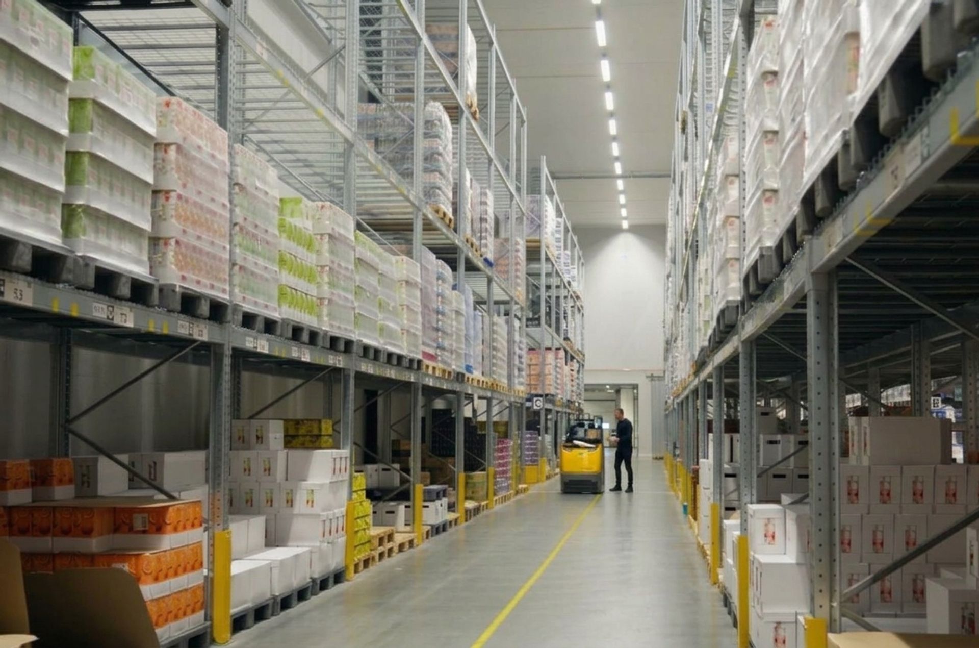 Manual picker in a local warehouse