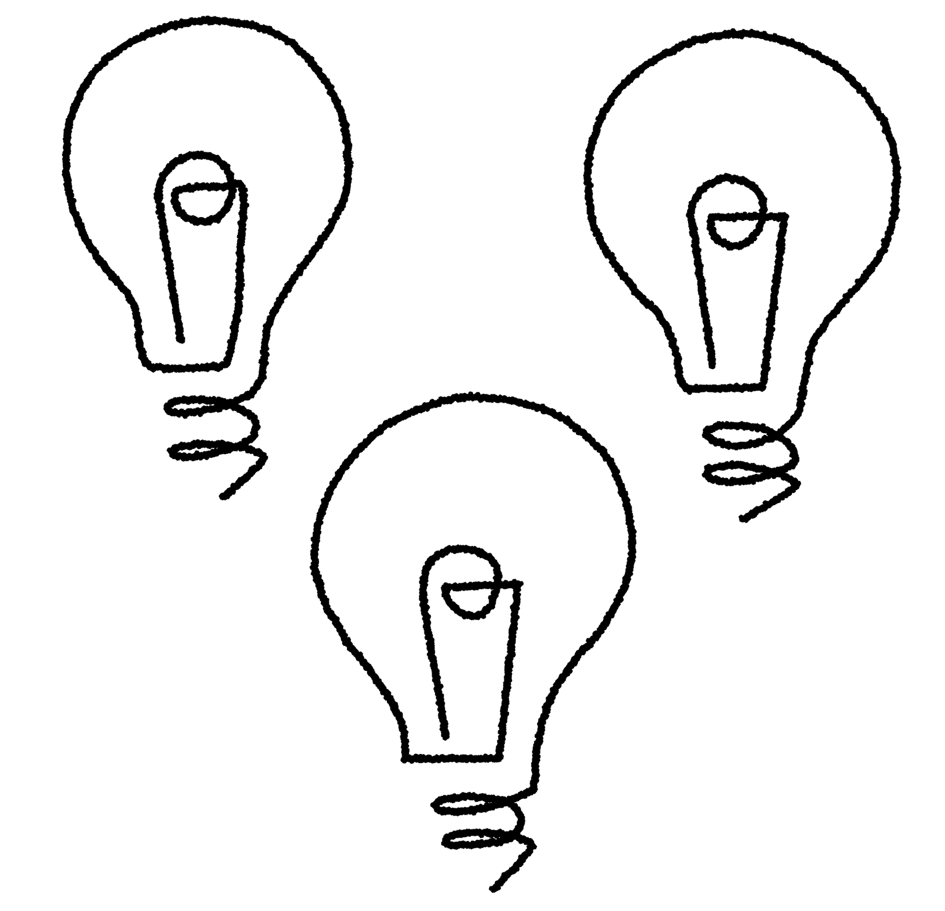 Illustration of three light bulbs