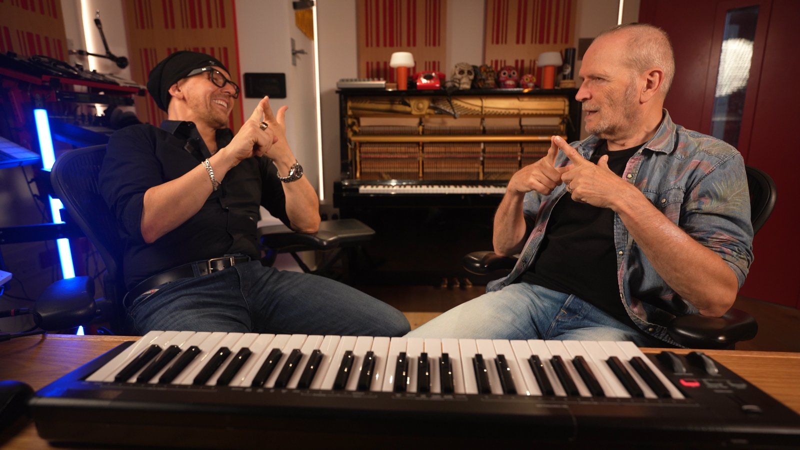 Claudio and Jam El Mar trading points across the keyboard