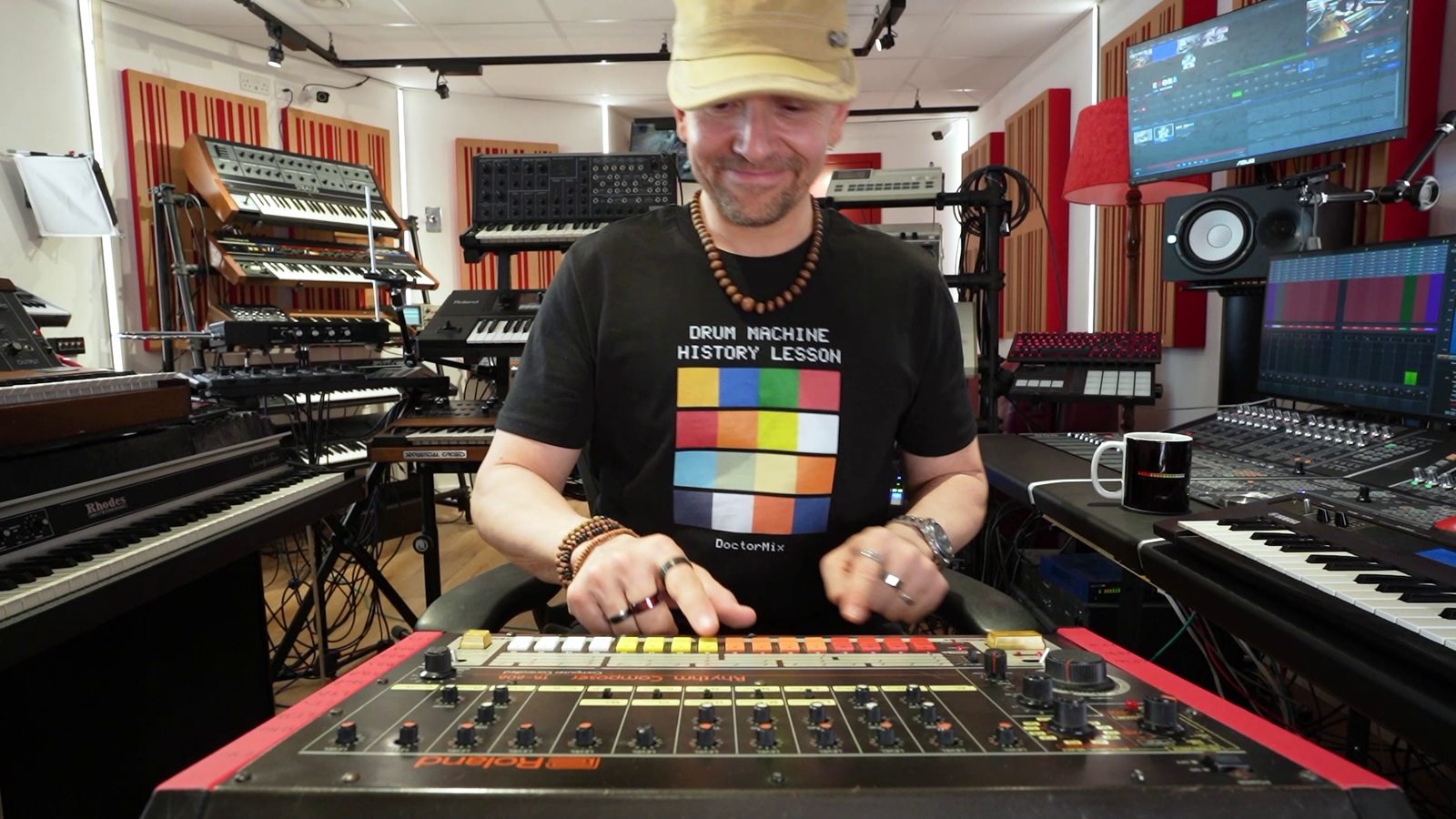 Doctor Mix playing the Super 808 in the studio