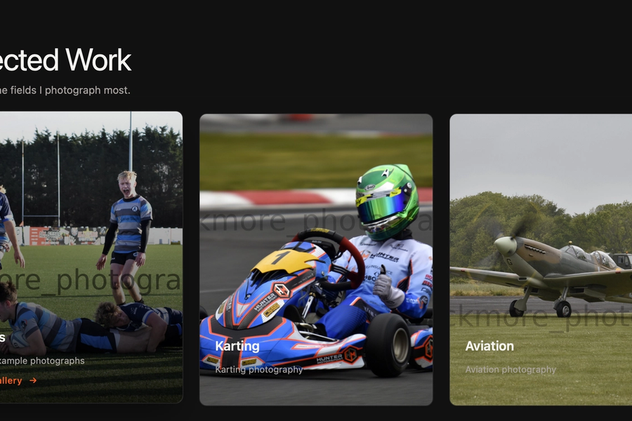 Blackmore Photography Website Design screenshot 1