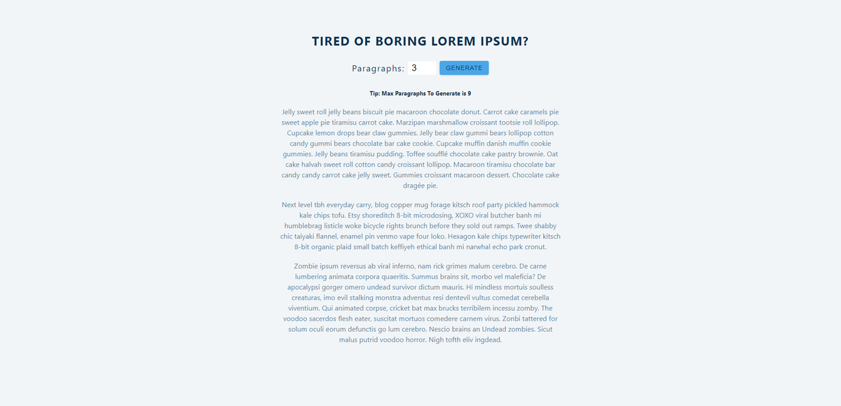 Lorem Ipsum Generator