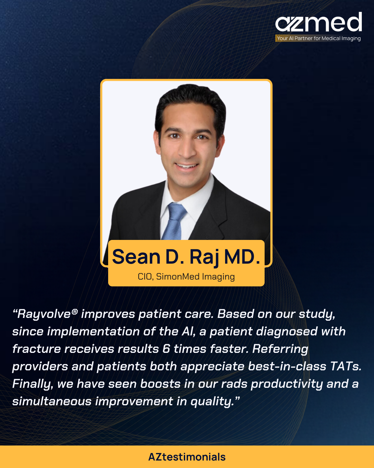Sean Raj, outil d’IA de détection de fractures AZtrauma, SimonMed Imaging, États-Unis