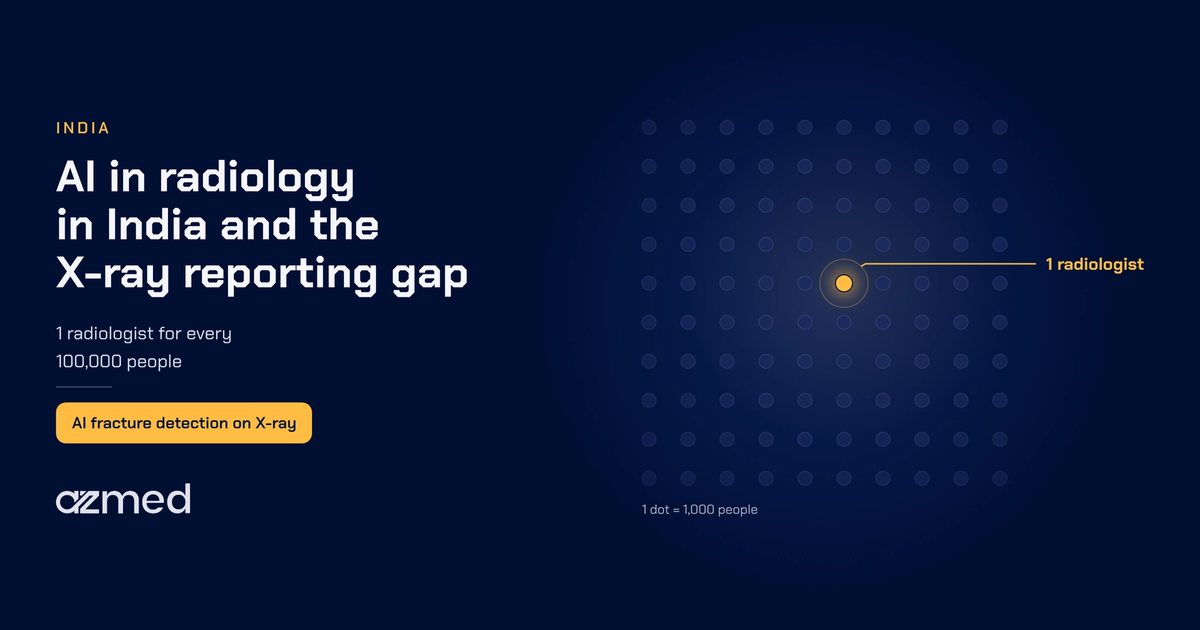 AI in radiology in India and the X-ray reporting gap, showing 1 radiologist for every 100,000 people