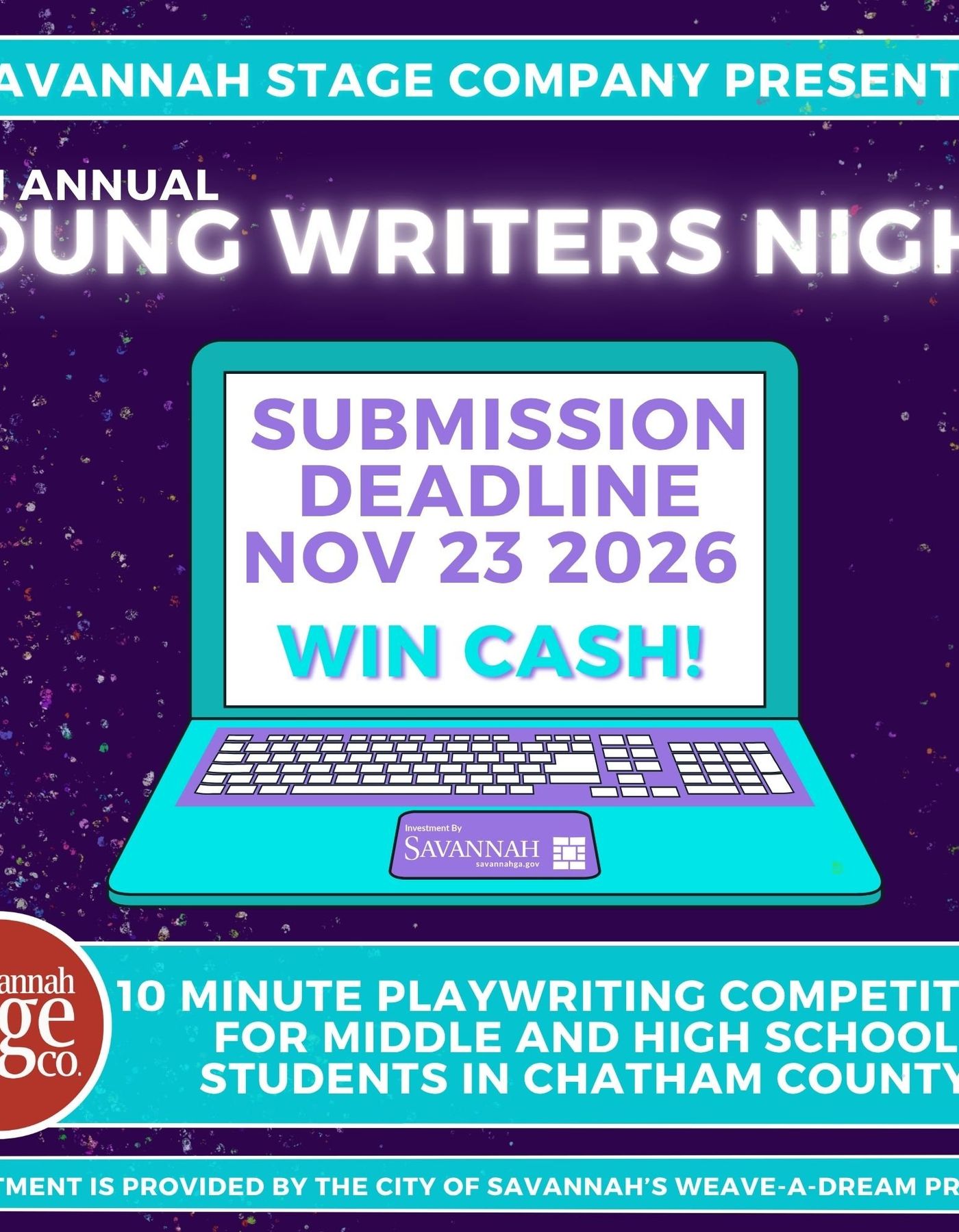 10th Annual Young Writers Night promotional artwork