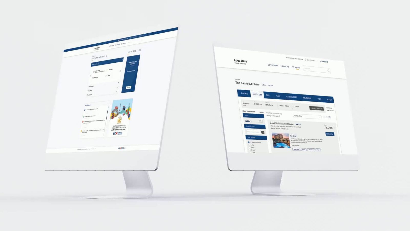 FCM Travel Solutions - website screen