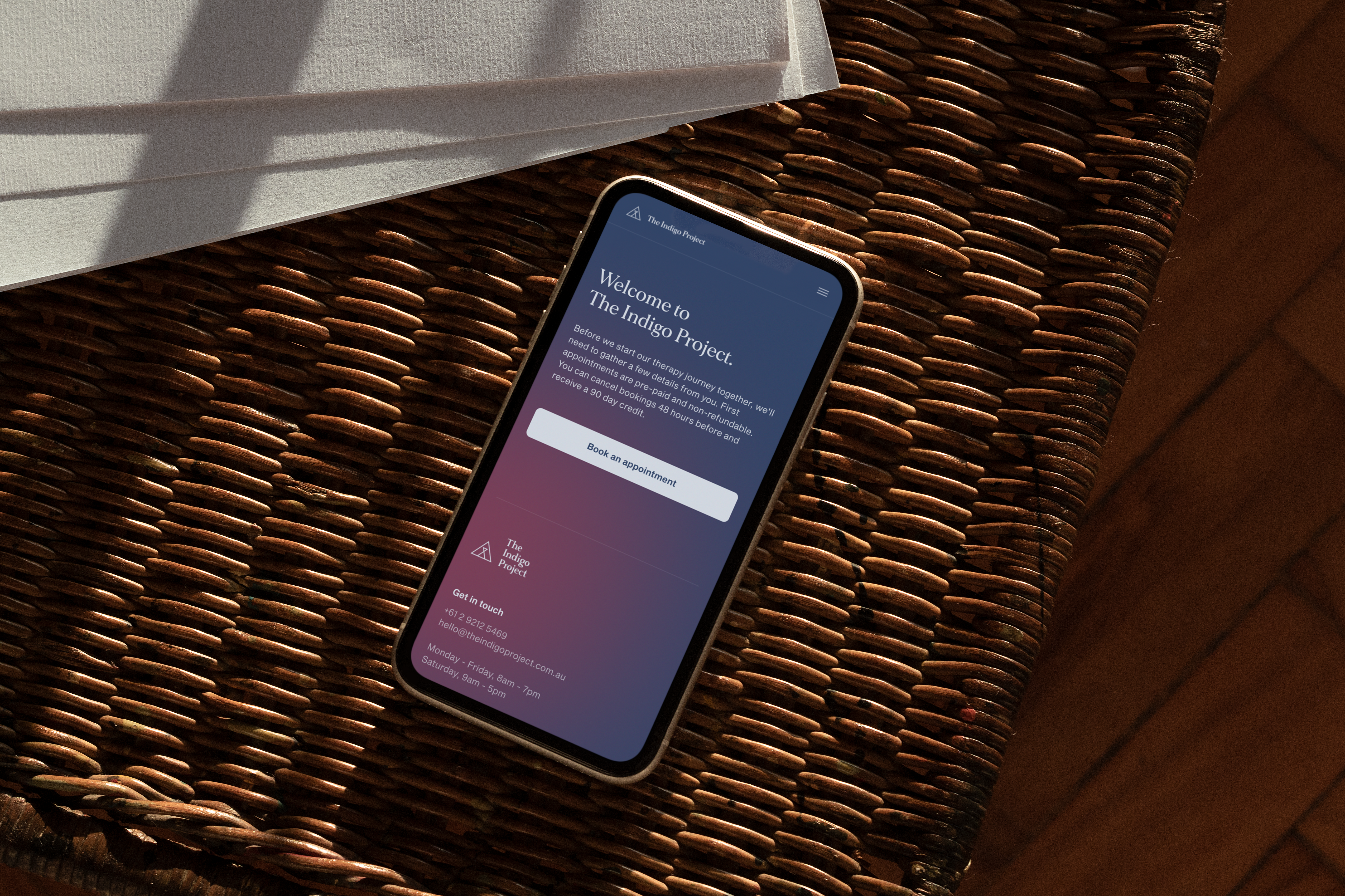 The Indigo Project Mobile design