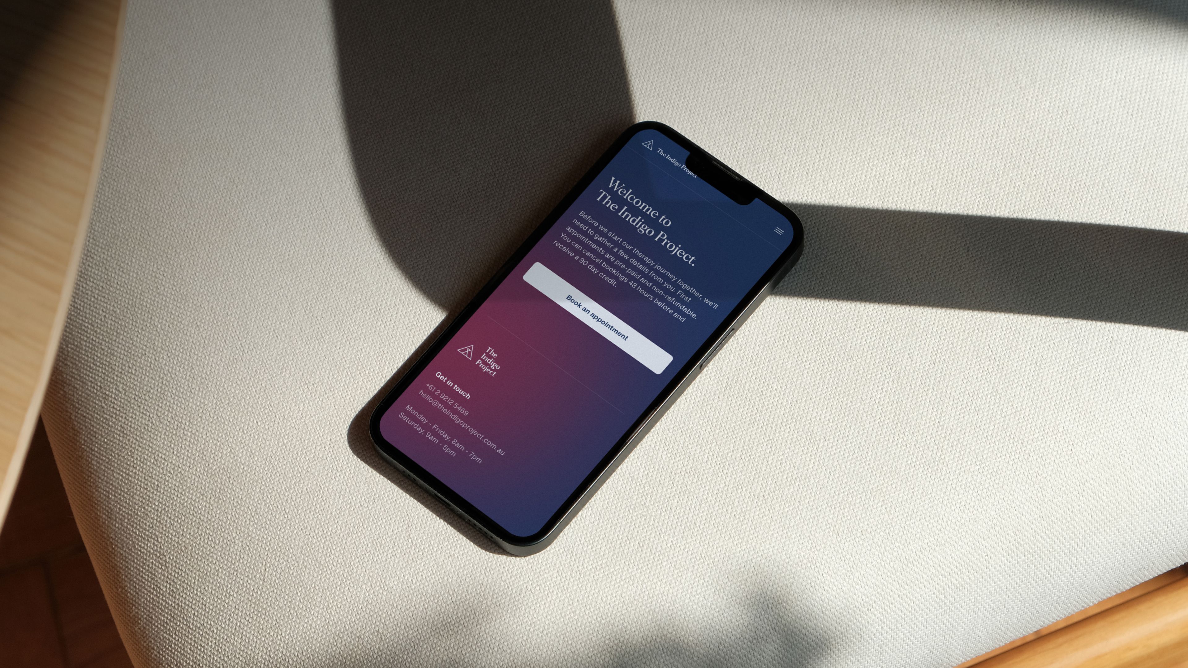 The Indigo Project Mobile design