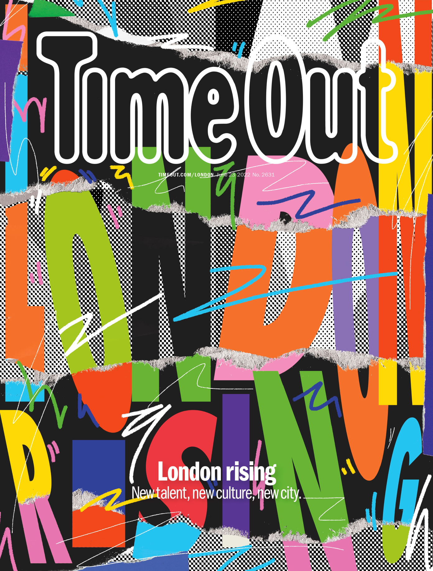 Bright coloured text artwork created by Kris Andrew Small for TimeOut London