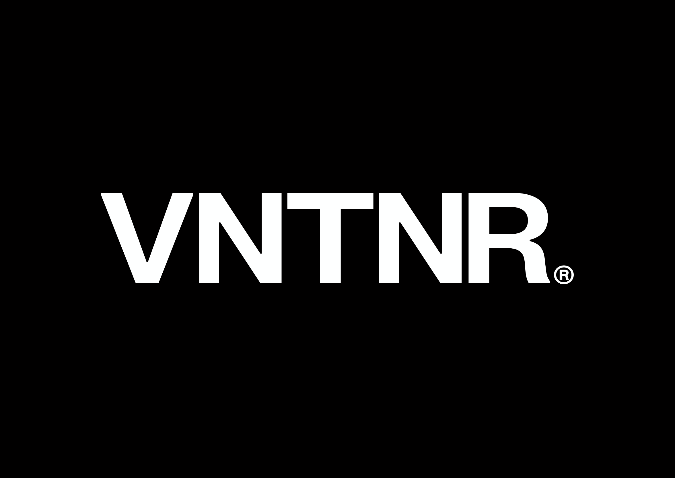 VNTNR logo in white text on a black background