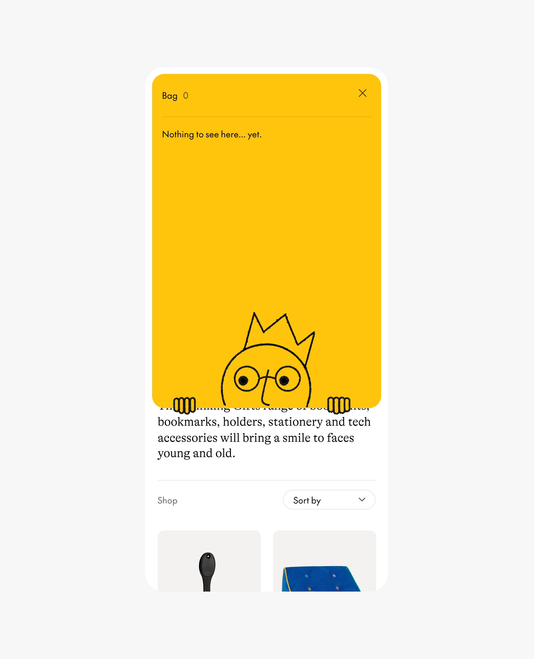 Thinking Gifts cart empty