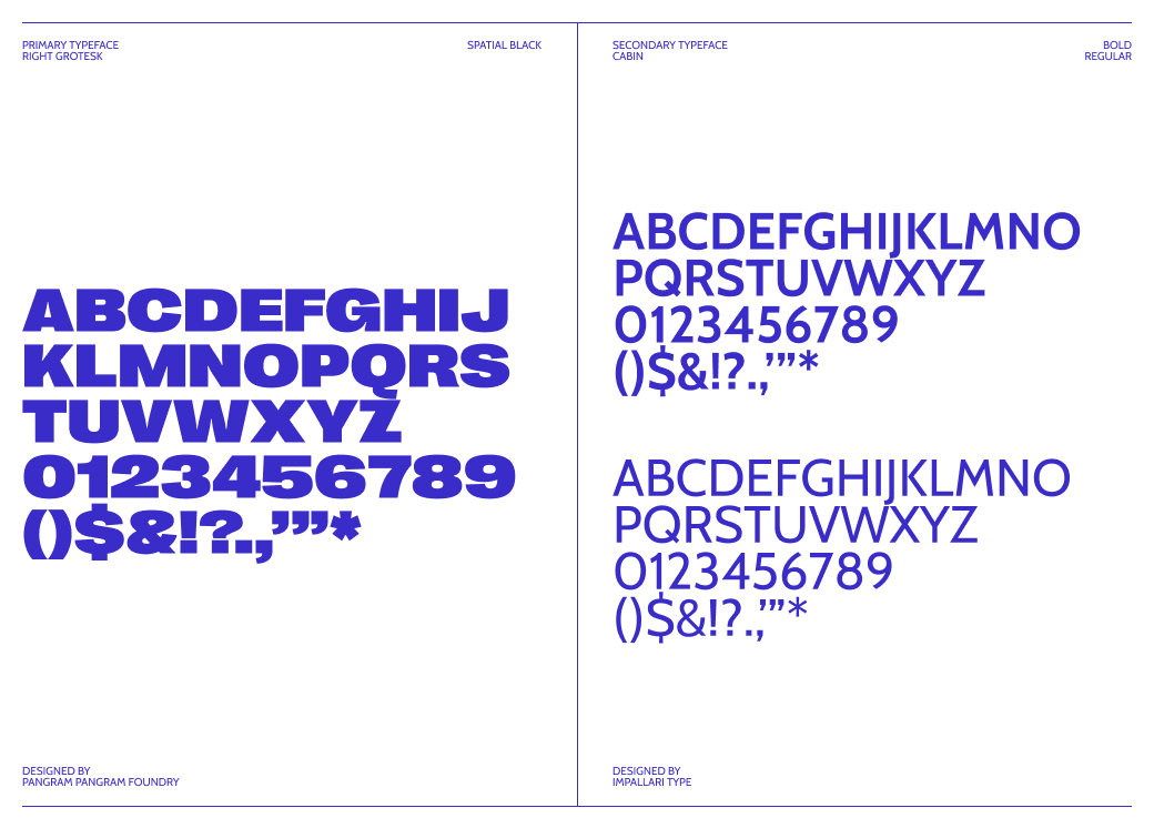New Blue Husky typeface branding, showcasing all different fonts used