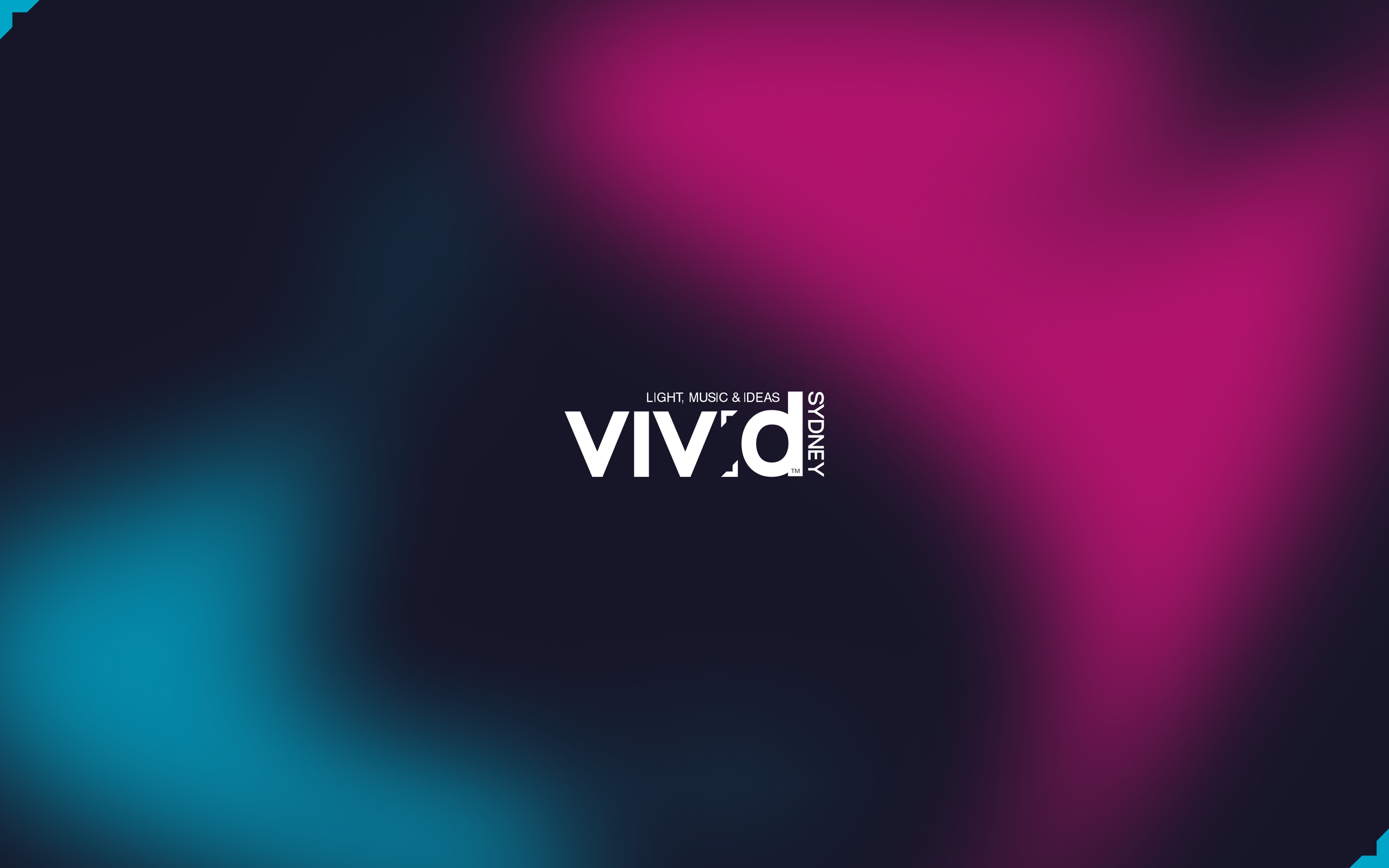 Vivid logo showcasing the new colour palette blurred in the background