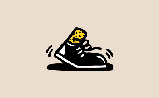 Flip app illustration of a pair of sneakers in a colourful cartoon style