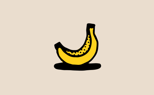 Flip app illustration of a banana in a colourful cartoon style