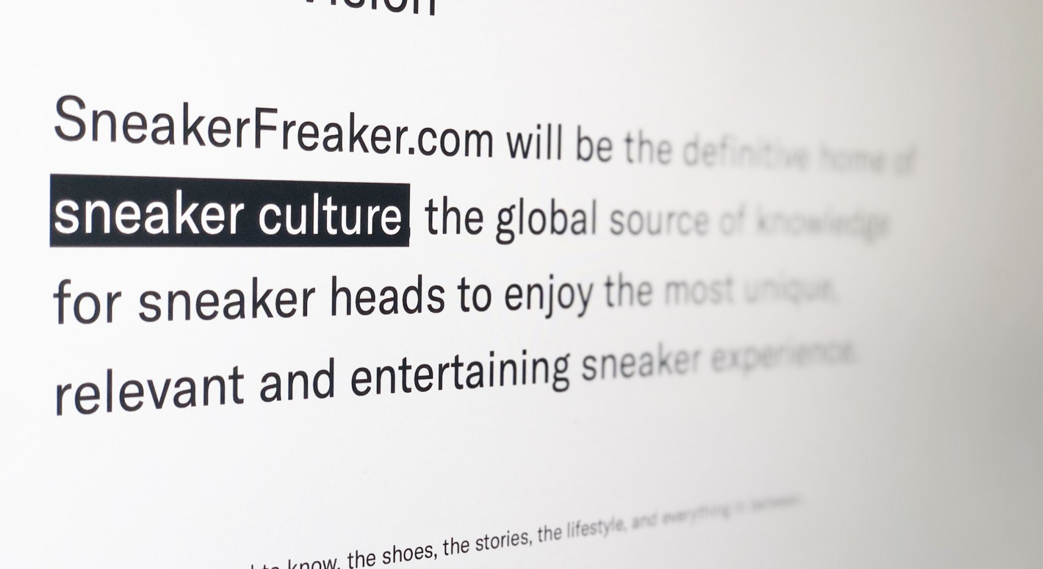Sneaker Freaker's vision