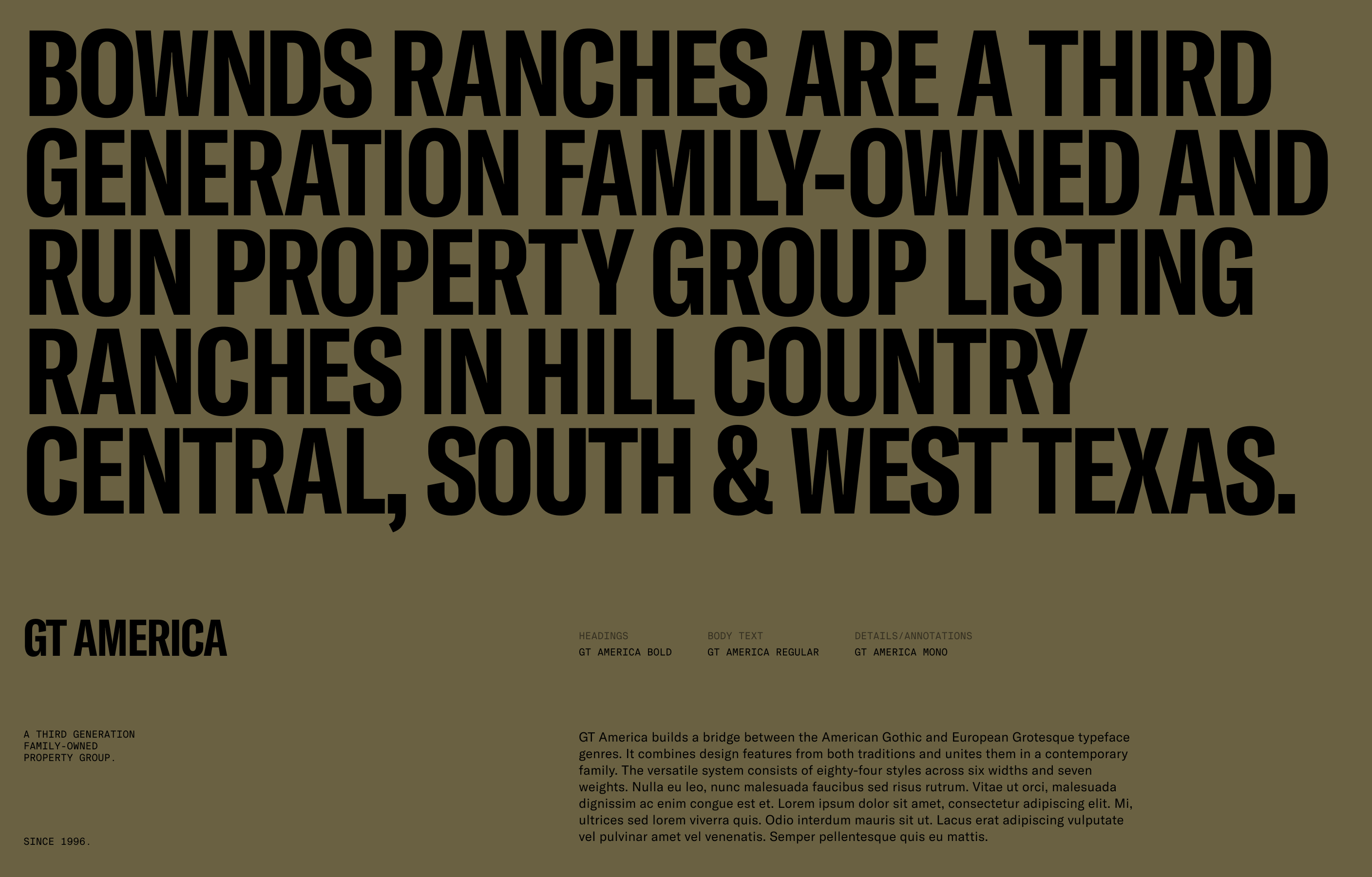 Bownds Ranches new typography styling