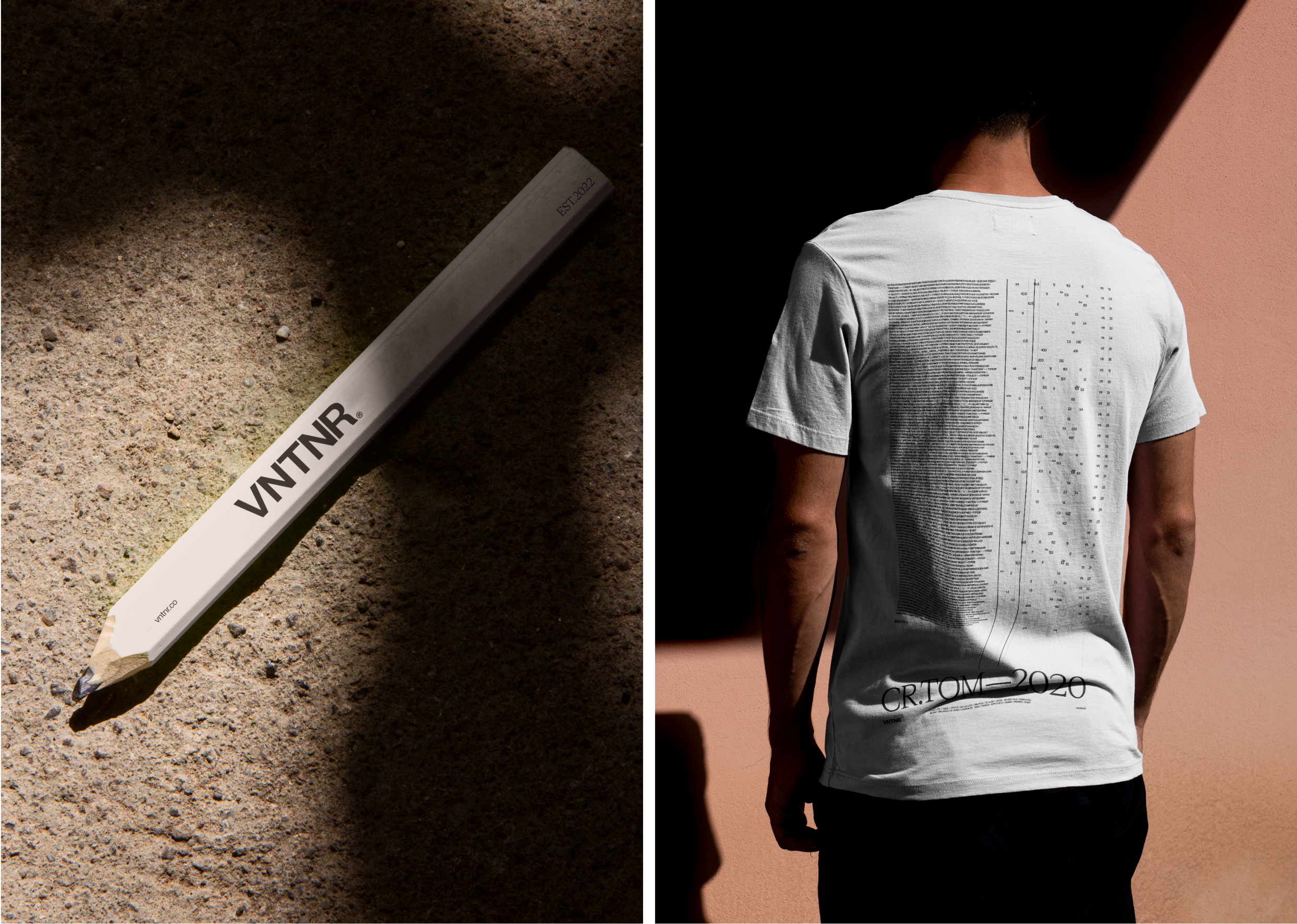 VNTNR branded pencil and t-shirt
