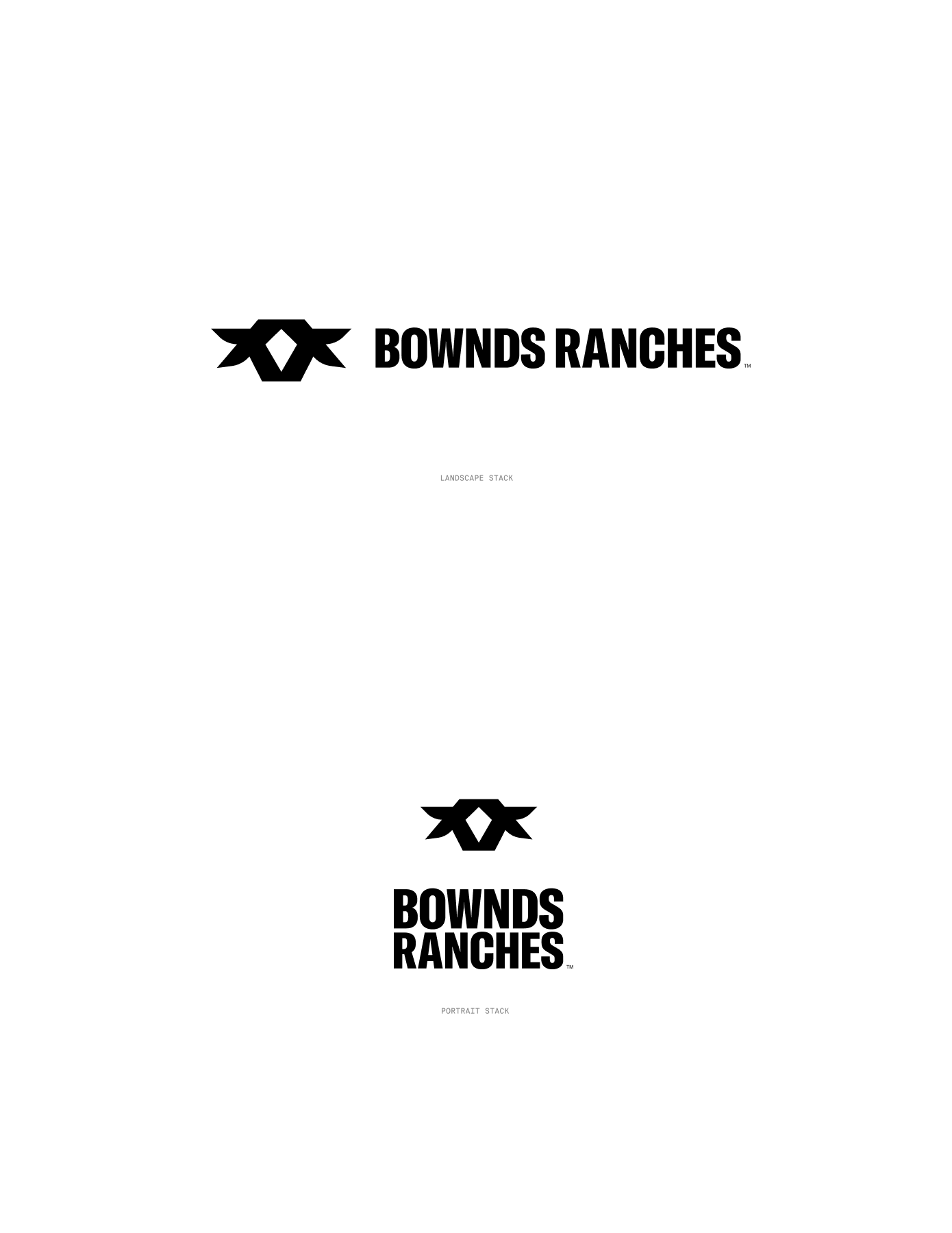 Bownds Ranches new logo portrait and landscape stack