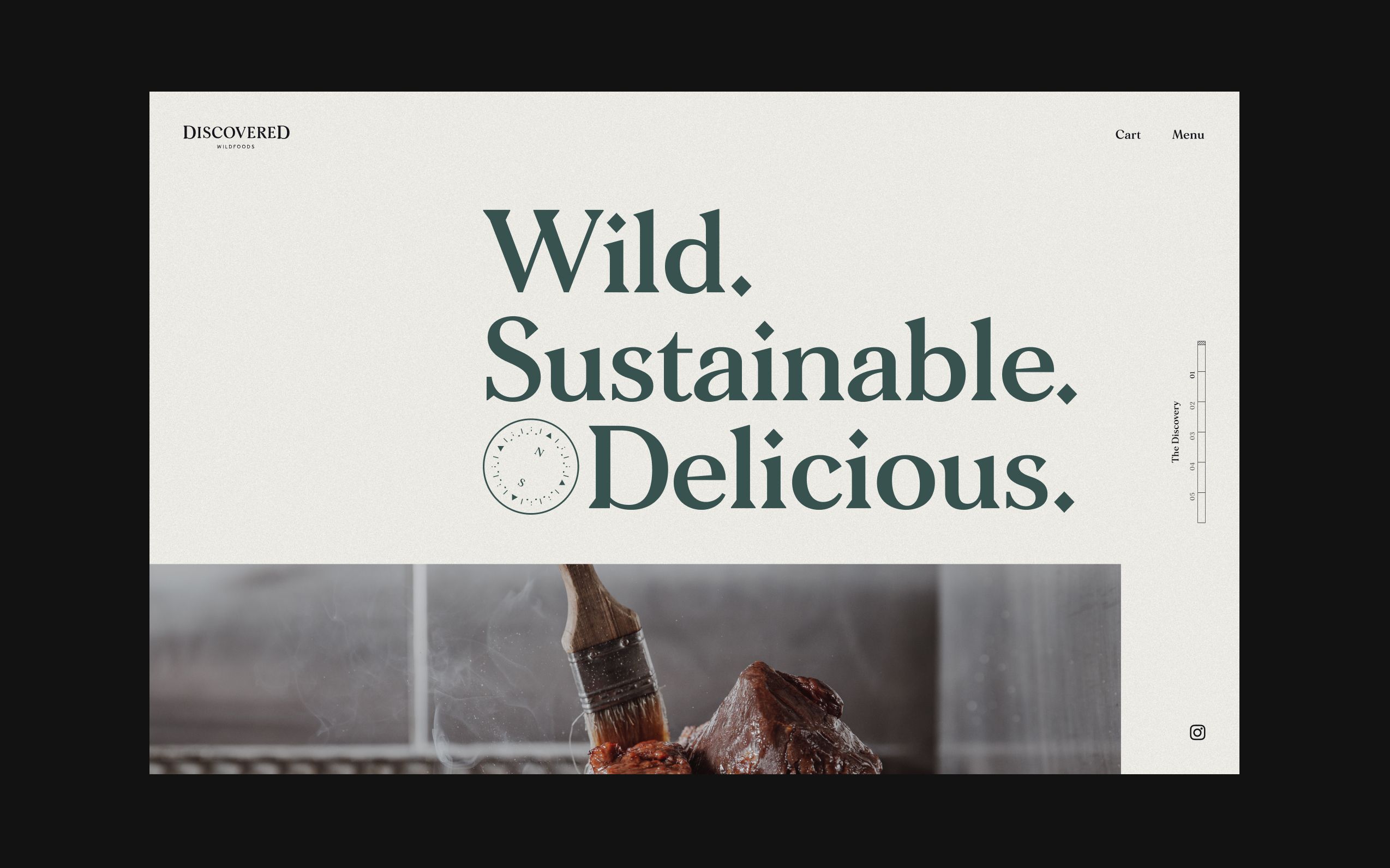 New desktop design of the Discovered Foods website home page.