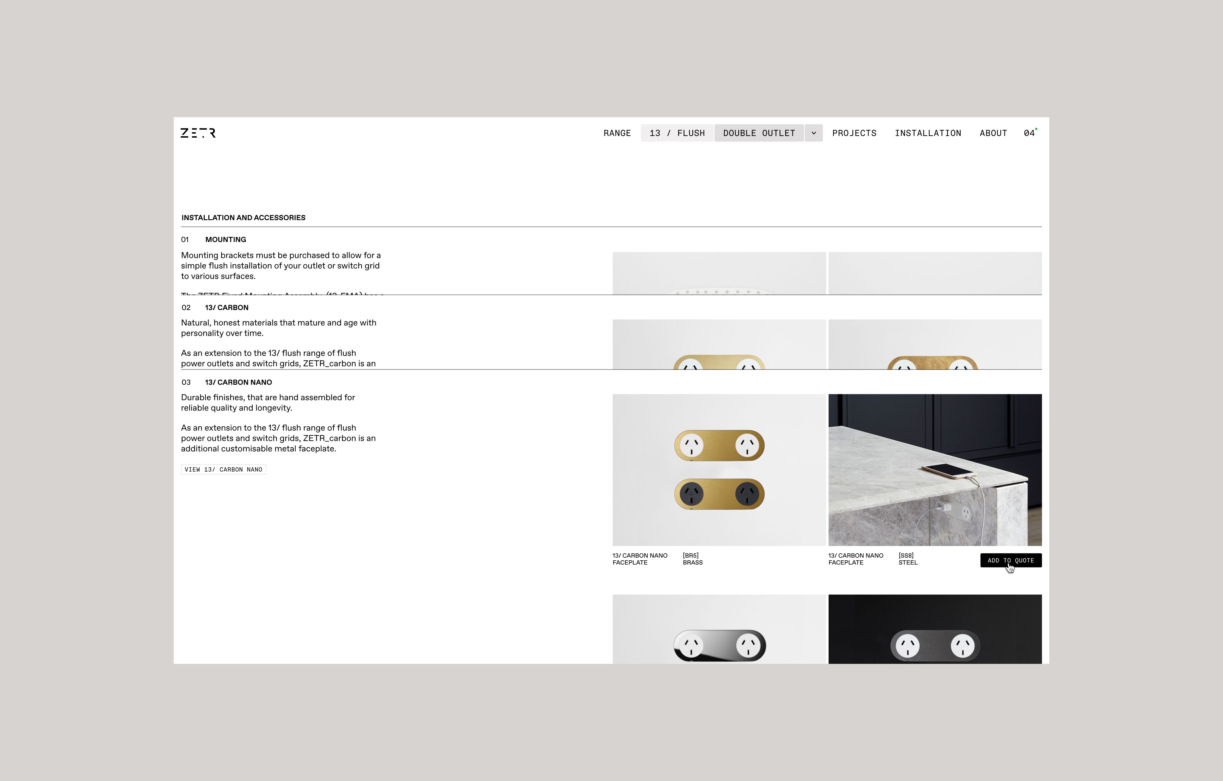 ZETR product specification stacking layers