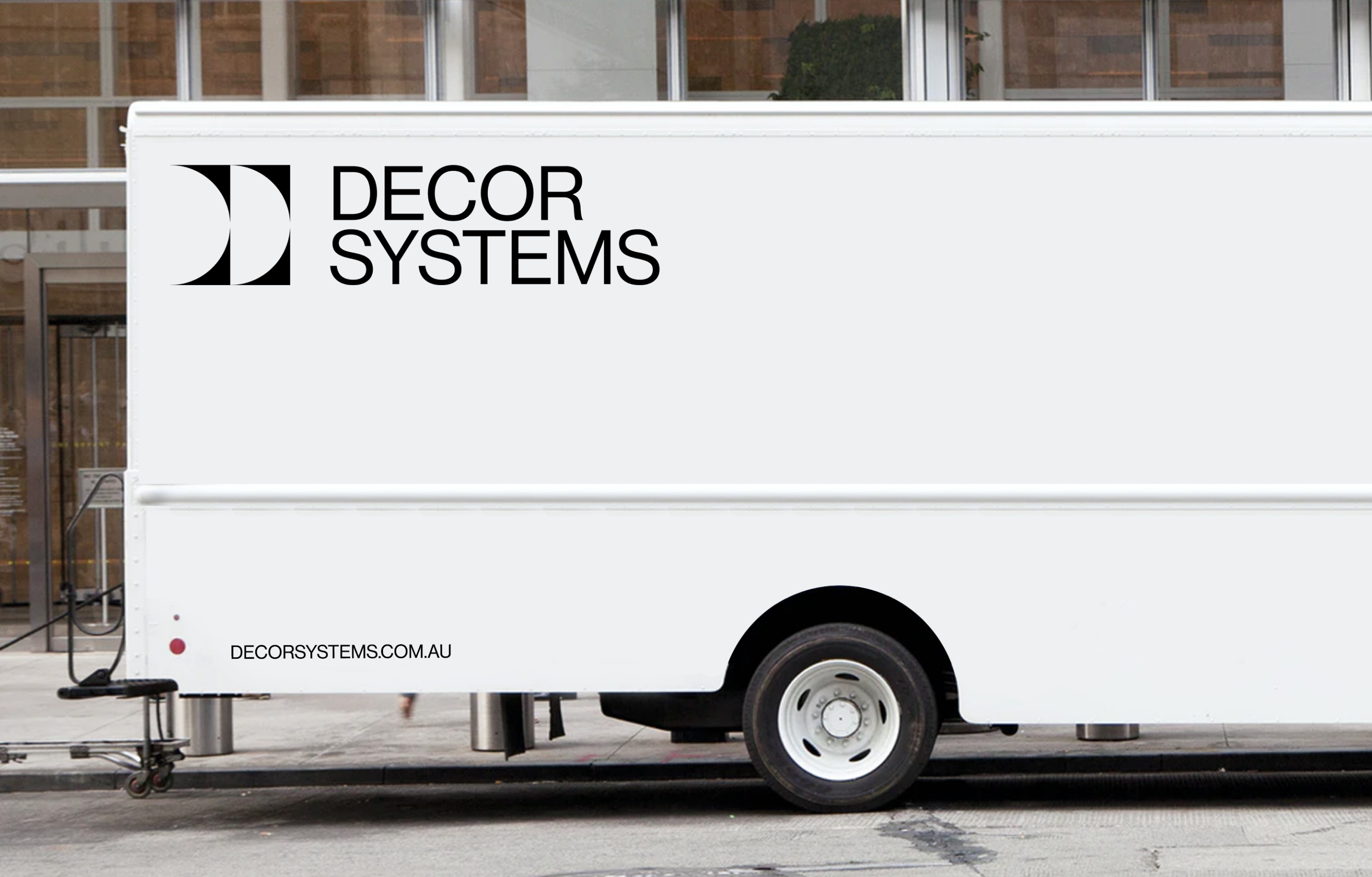 Decor Systems new branding printed on the side of a truck