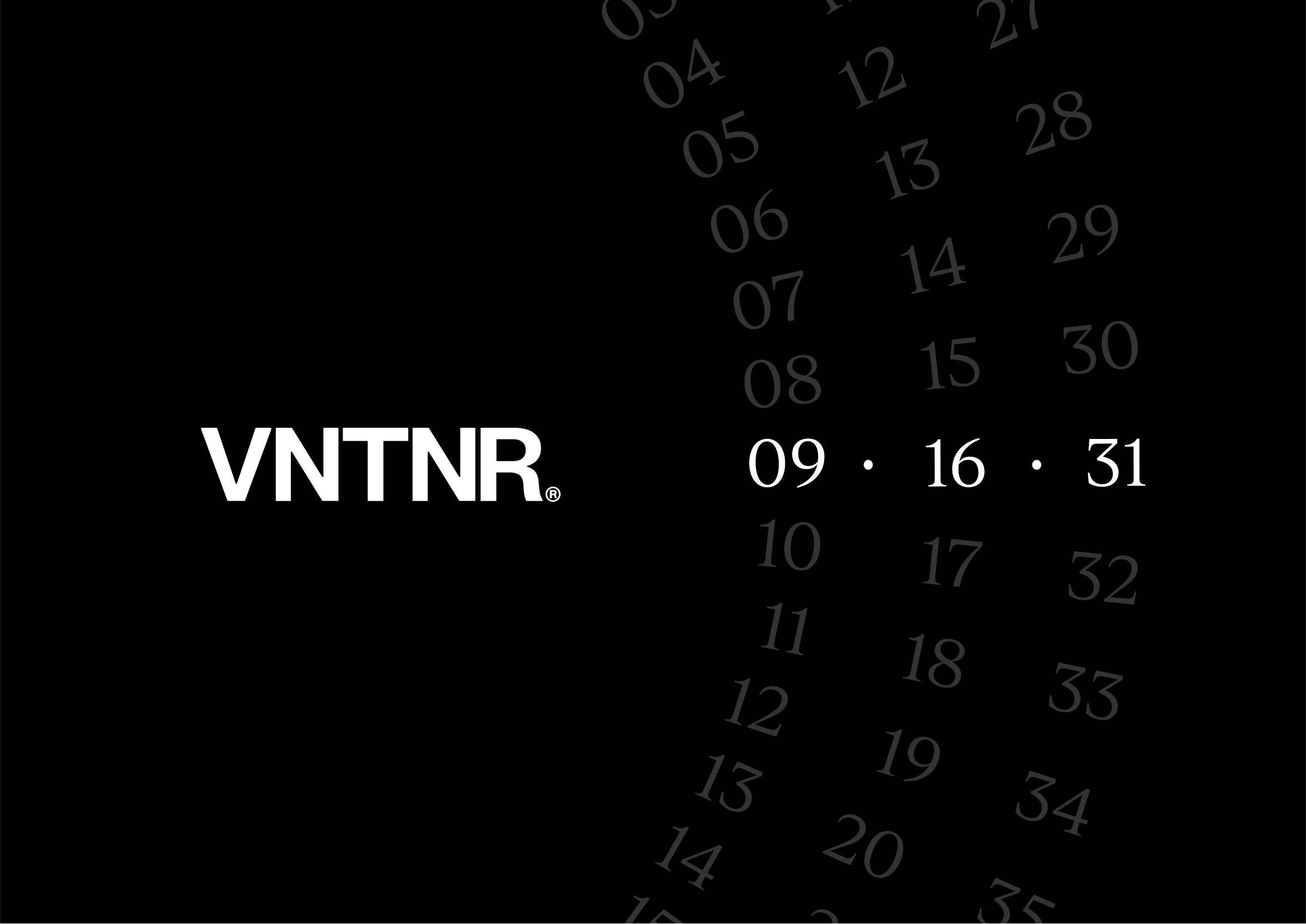 The VNTNR logo with a time code next to it
