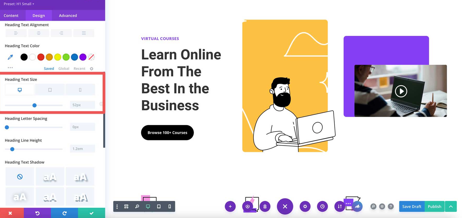 Divi 5 visual editor interface for designing and editing WordPress website pages