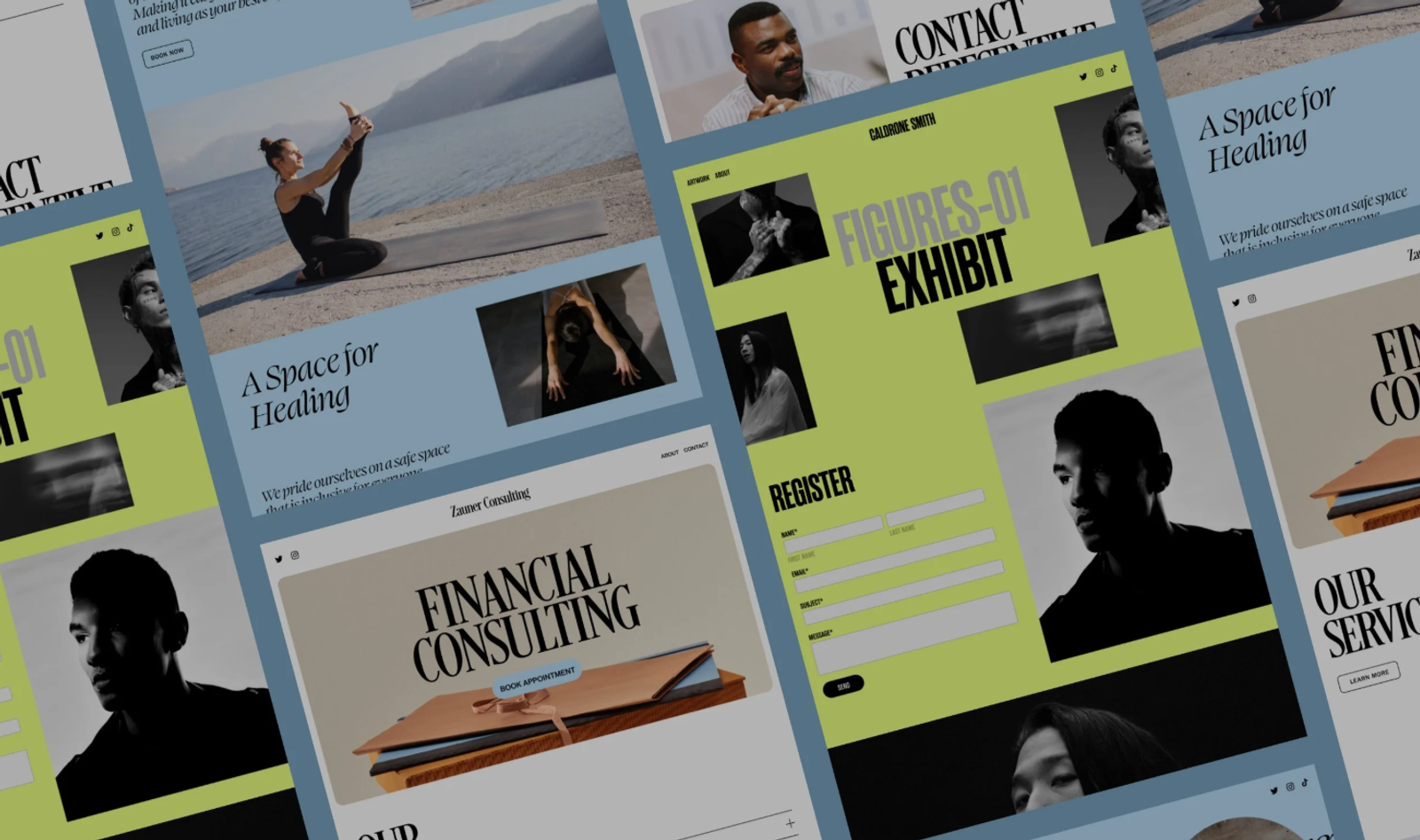 Squarespace website templates showing custom design options for Australian businesses