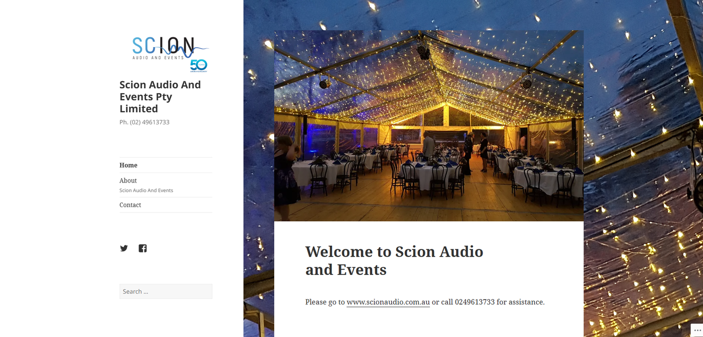 Original Scion Audio & Events WordPress website before the Squarespace redesign