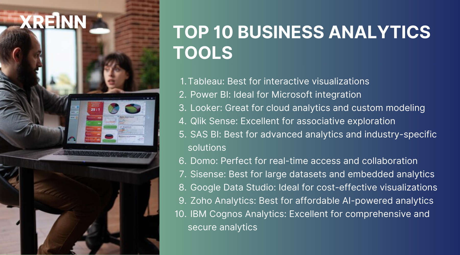 Top 10 Business Analytics Tools 2024: An Overview