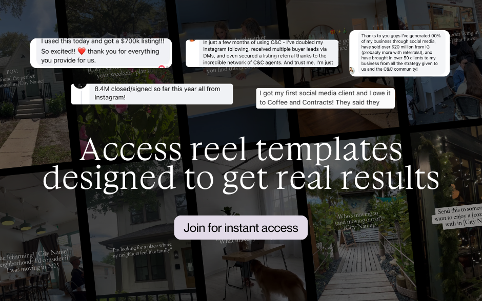 Reel templates designed to generate real estate leads