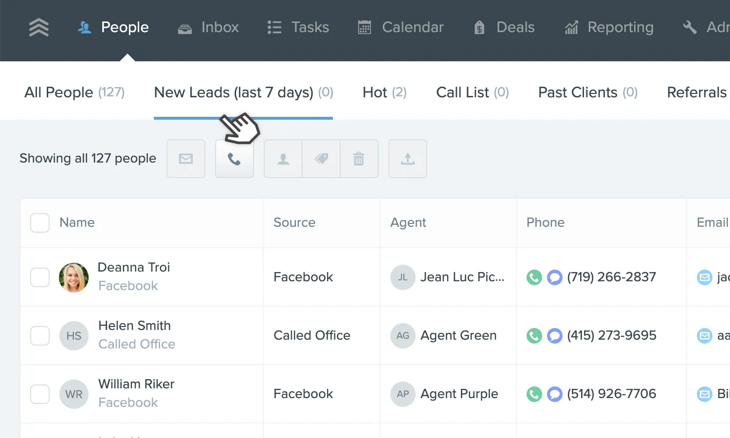 Follow Up Boss Smart List feature that automatically shows leads with recent activity.
