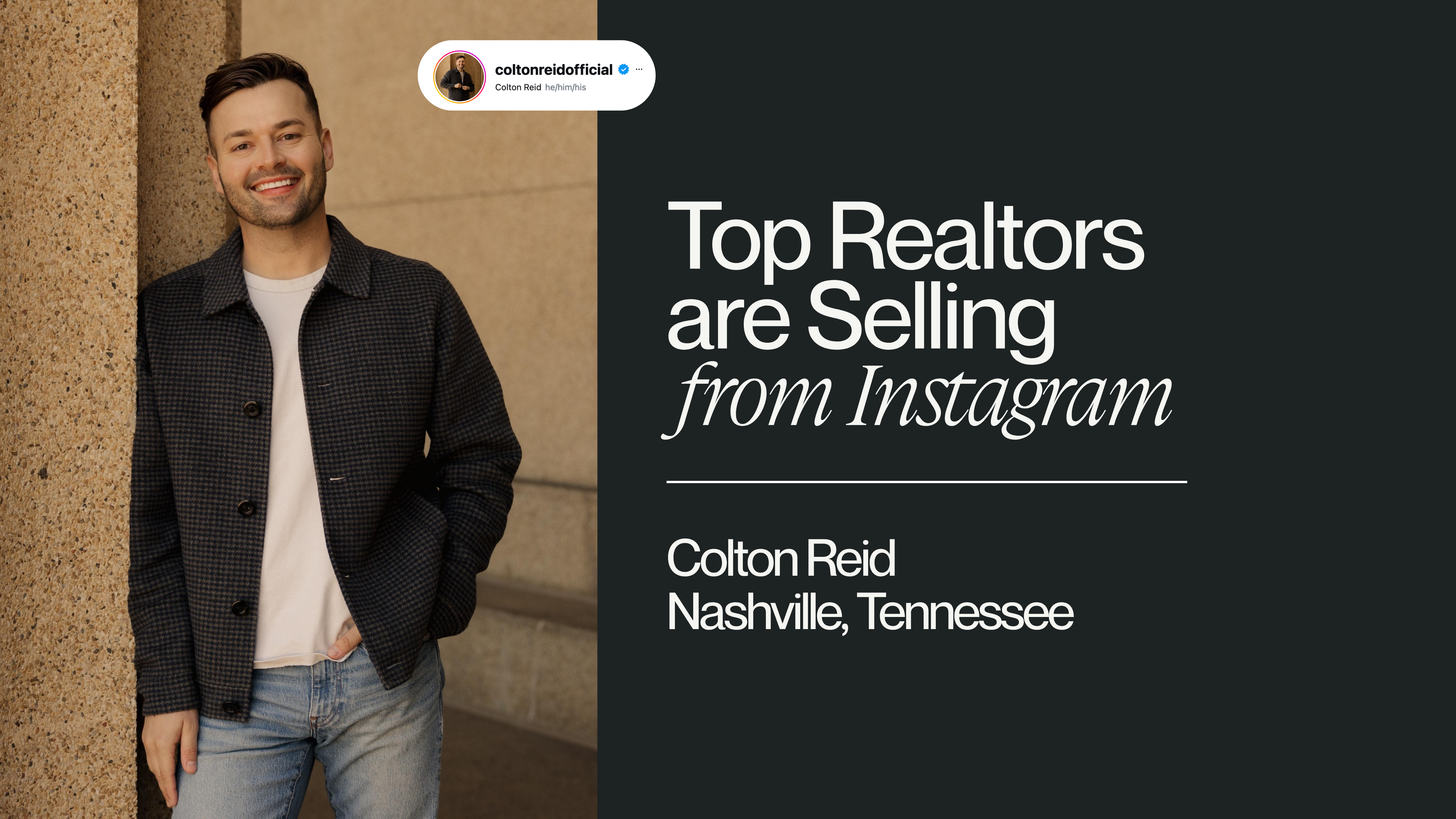 8M in closed & pending volume from TikTok & Instagram – in 2026 alone. Meet Colton Reid, Nashville Real Estate Agent