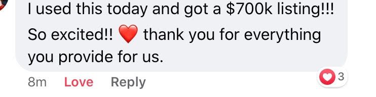 Used a C&C template and got a $700k listing same day