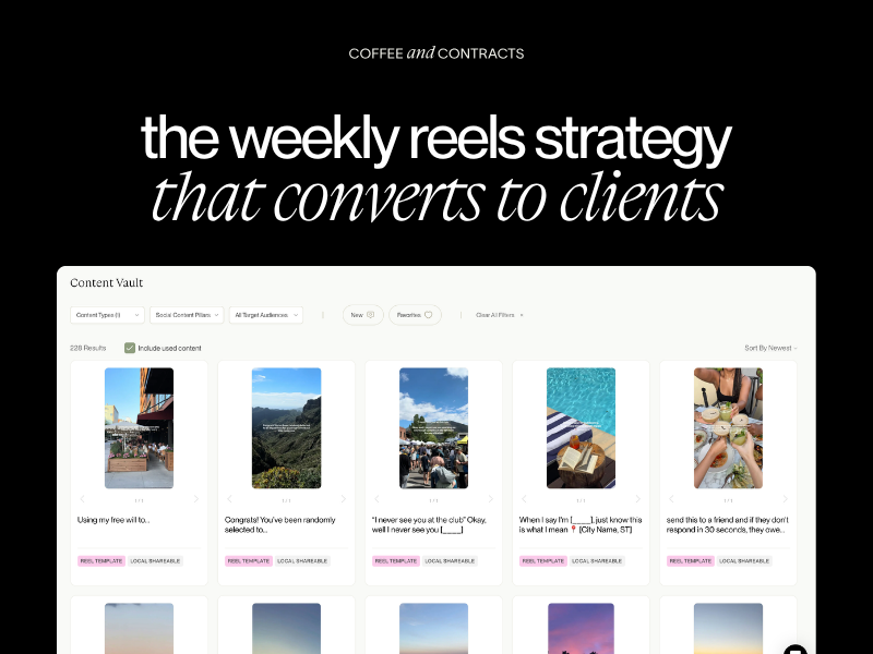 Weekly Reels Strategy for Real Estate Agents
