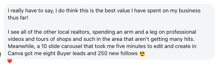 8 buyer leads and 250 local followers from Coffee & Contracts post