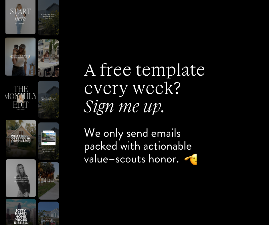 free weekly social templates for realtors
