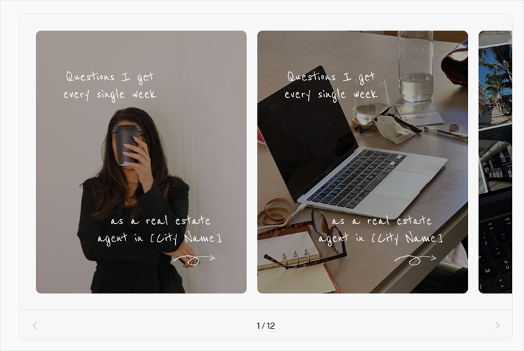 Coffee & Contracts’ Questions I get asked every week as a real estate agents template showing a woman with coffee and a laptop desk.