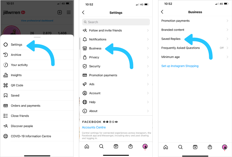  Instagram saved replies feature