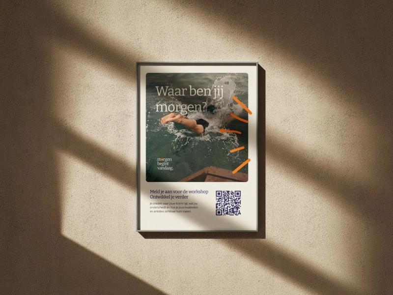 Poster in een lijst aan de muur: Waar ben jij morgen?