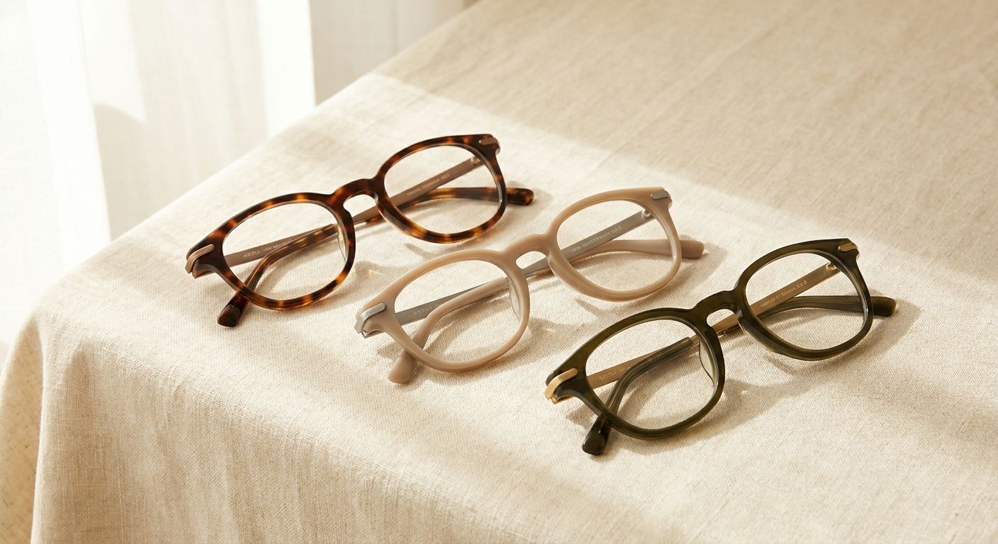 Drie monturen uit de brillencollectie van MEYE Optiek