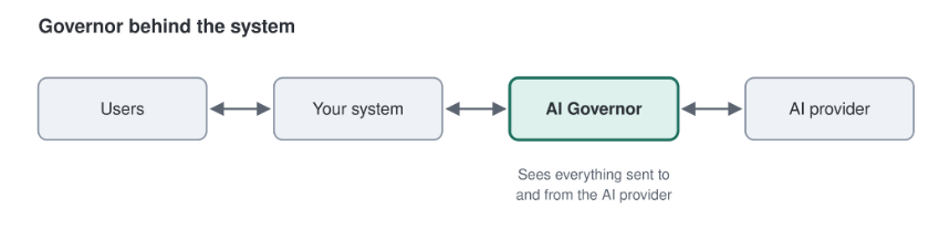 AI Governor sits between your system and the AI provider.