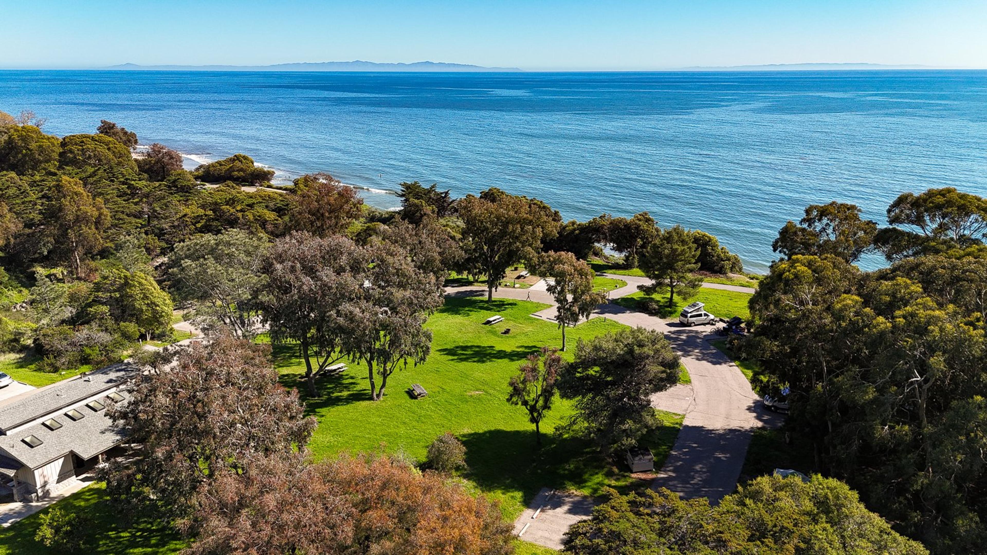 El Capitan in spring. Green grass, blue sky.