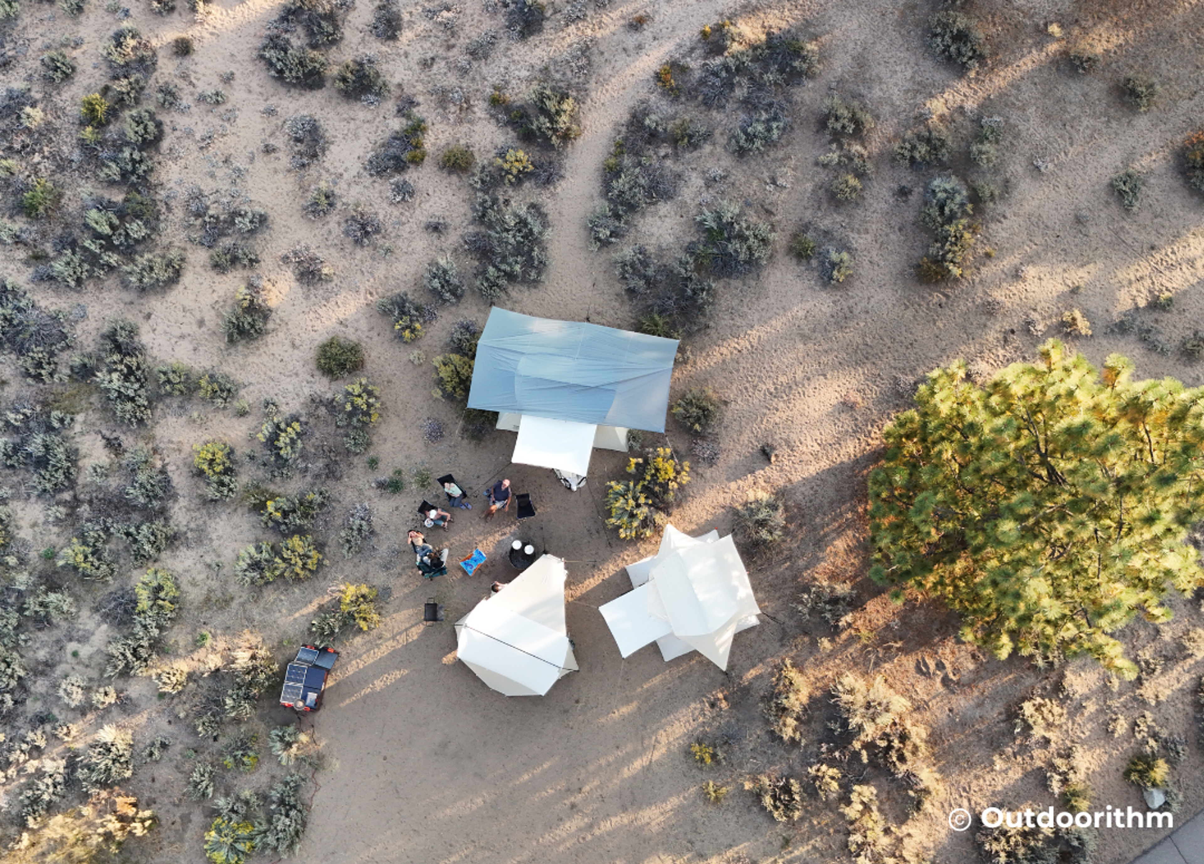 Nevada Beach Aerial View - Tents