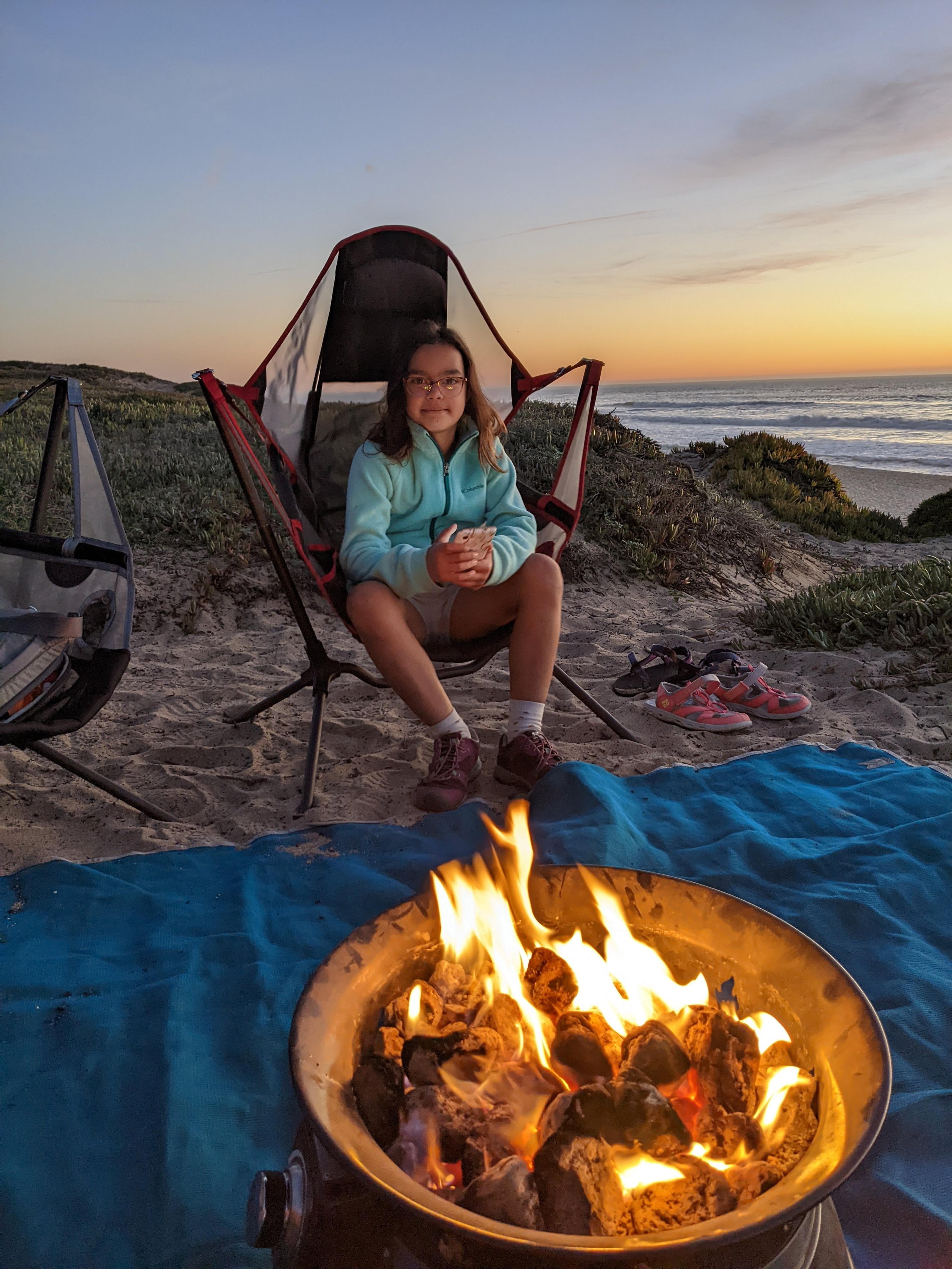 Camping right by the beach at Half Moon Bay