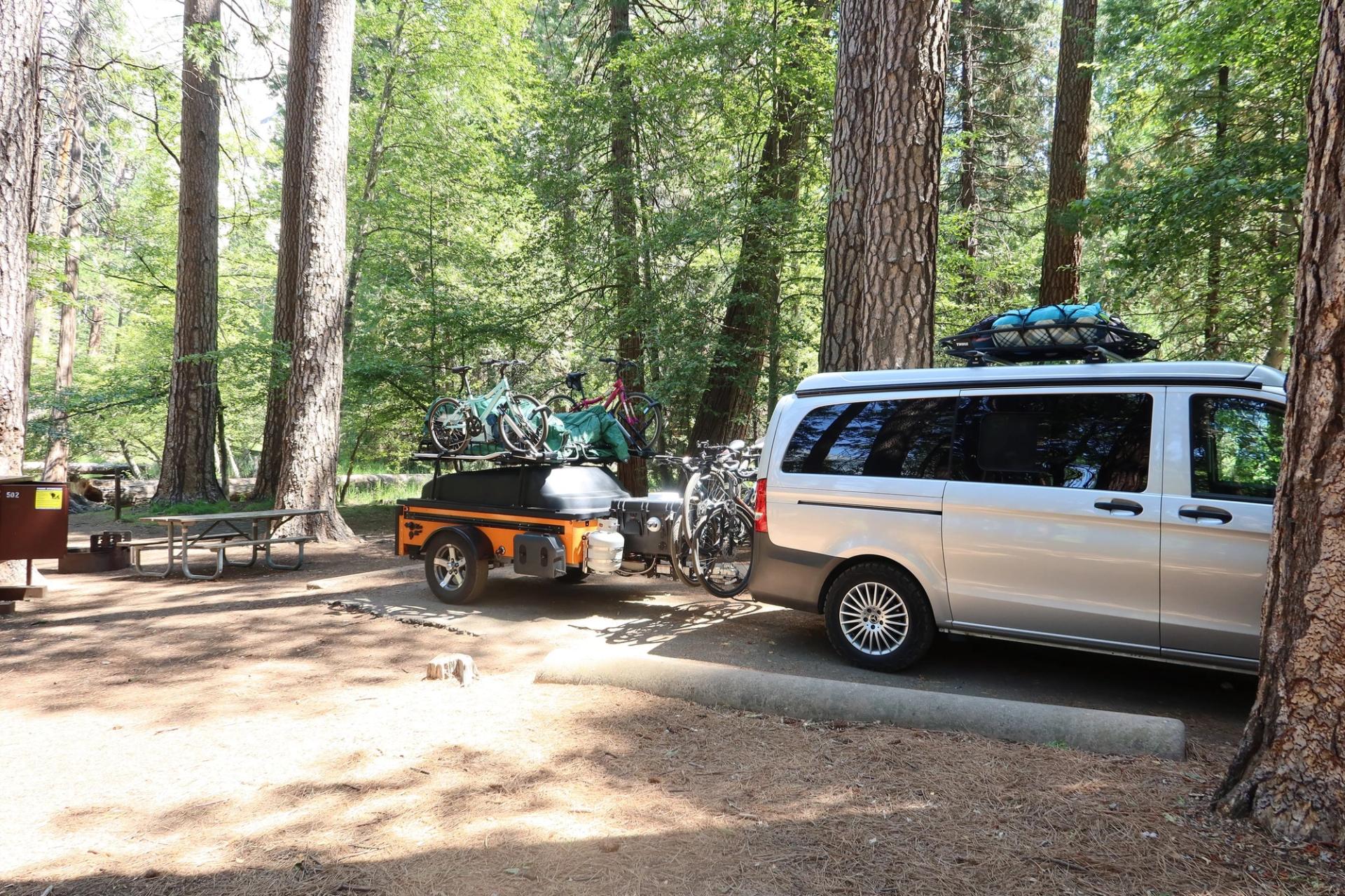 Trailer with camping gear Trailer with camping gear