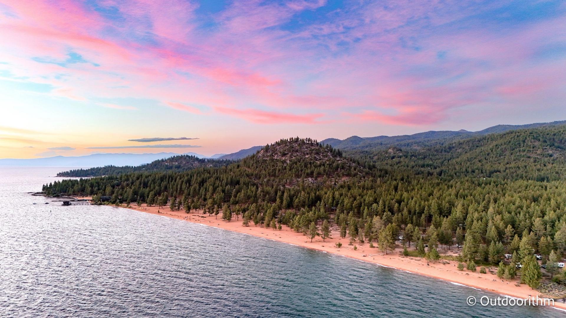 Nevada Beach Campground at Sunset Nevada Beach Campground at Sunset