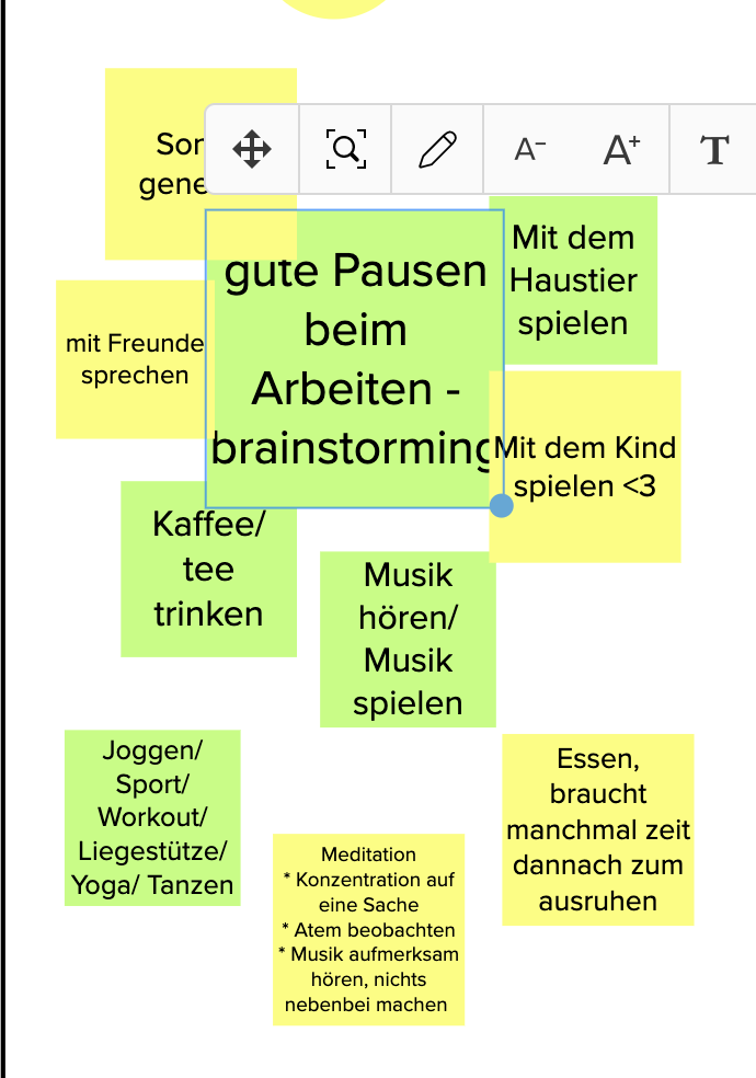 Gute Pausen Brainstorming